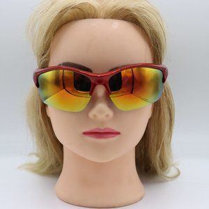 Red Yellow Sports Sunglasses Rainbow Lenses Unisex UV 400 Protection Deadstock F